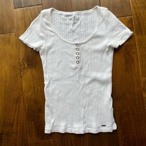 EUC Hollister White ribbed top XS